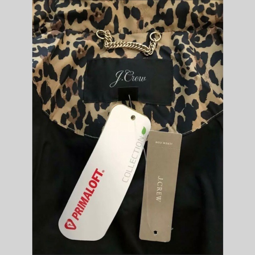 NWT J.Crew Leopard Puffer Jacket - Picture 6 of 6